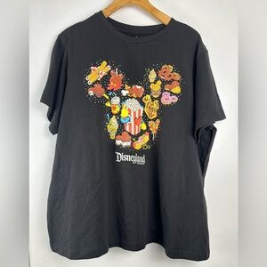 Disneyland Disney Eats Mickey Mouse Ears Snacks Food T-Shirt Black Size XL
